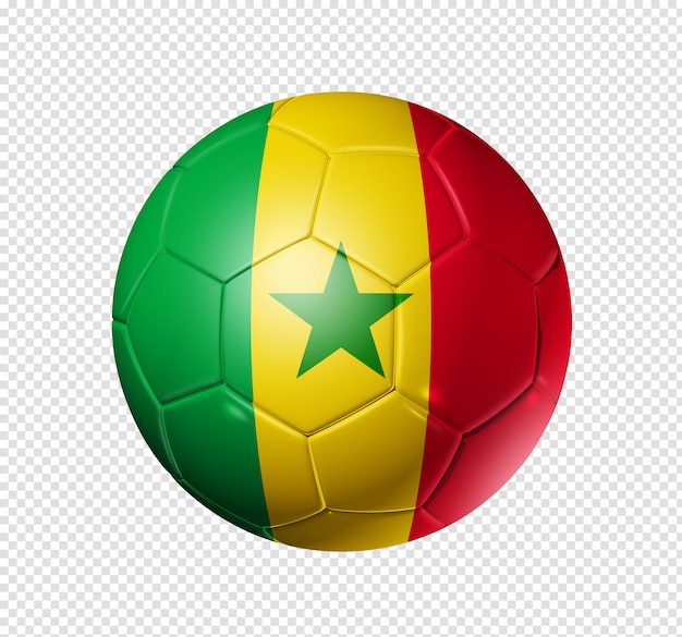 セネガルの国旗とサッカーサッカーボール プレミアムpsdファイル