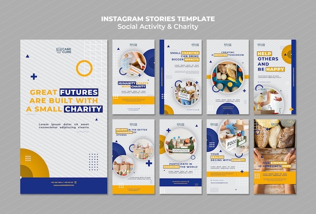 Social activity and charity instagram stories Free Psd