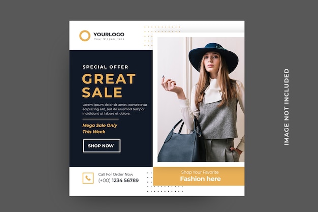  Social media banner template for fashion sale