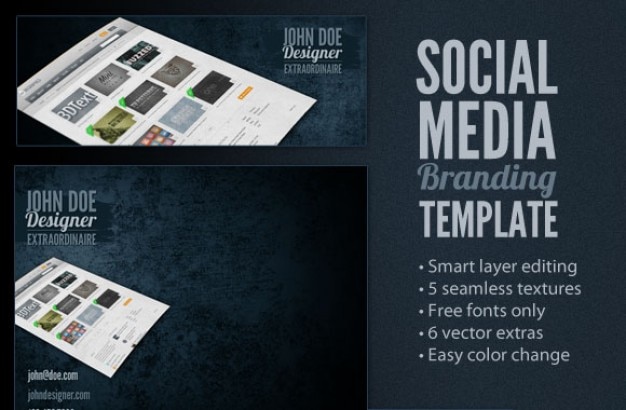 Download Free Psd Social Media Branding Template PSD Mockup Templates