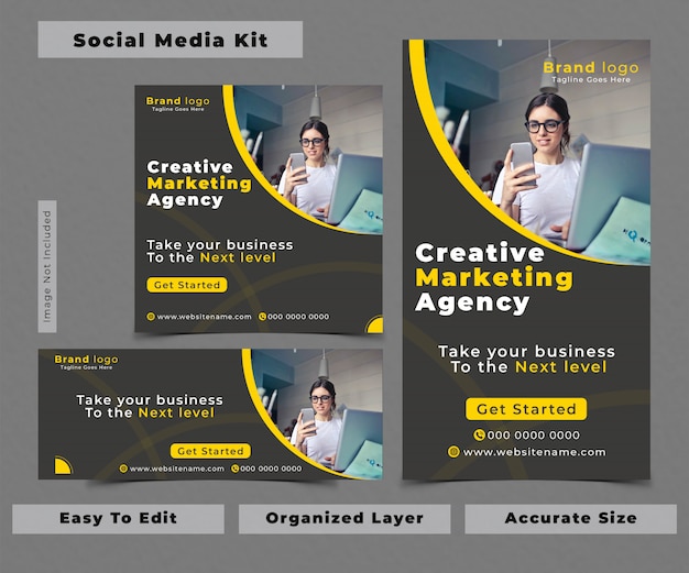 Download Premium PSD | Social media kit