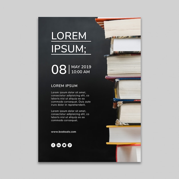 Download Social media post mockup with literature concept PSD file | Free Download
