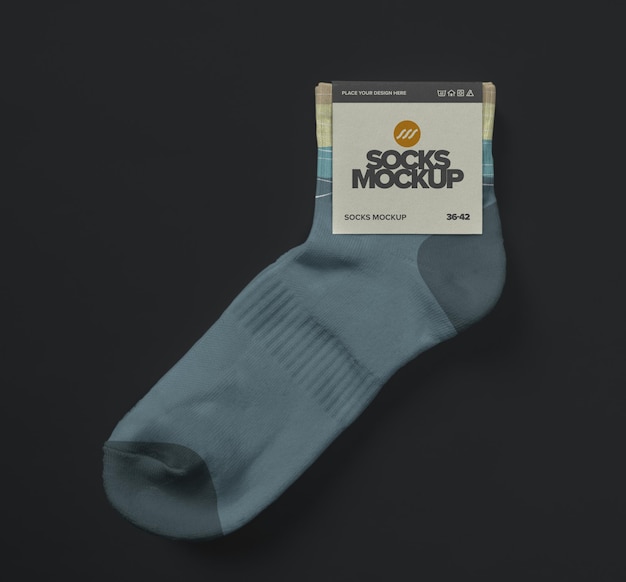 Premium PSD | Socks mockup design with tag label