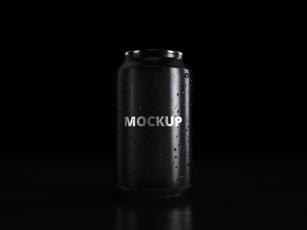 Download Premium Psd Soda Can Mockup With Drops PSD Mockup Templates