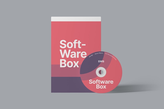 Download Premium PSD | Software box packaging mockup front view