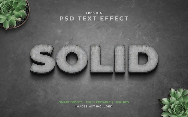 Premium PSD | Solid rock psd text effect mockup