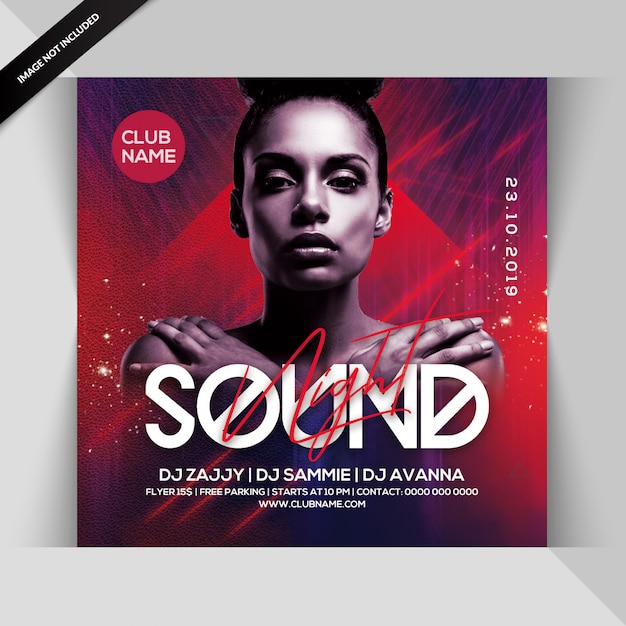 Sound night dj party flyer Premium Psd