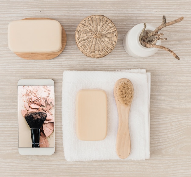 Download Spa mockup with smartphone | Free PSD File