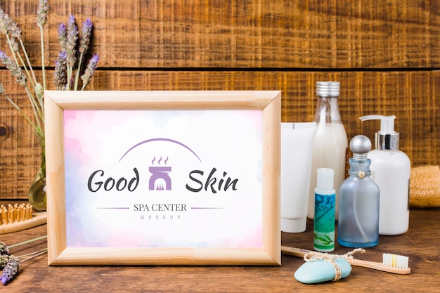 Download Free PSD | Spa and wellness assortment with frame mock-up