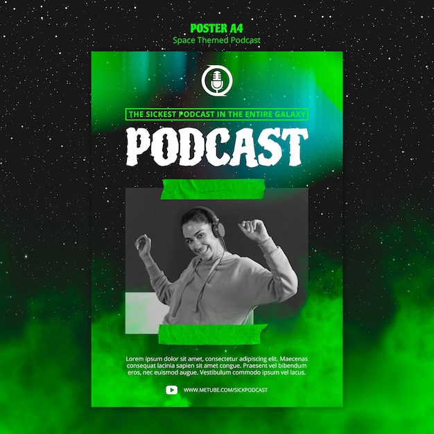 Space themed podcast poster | Free PSD File