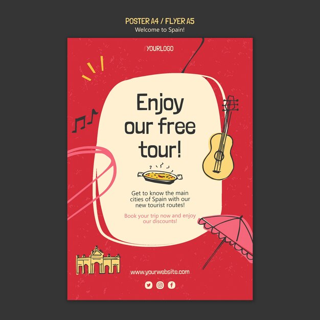 Spain culture poster template illustrated | Free PSD File