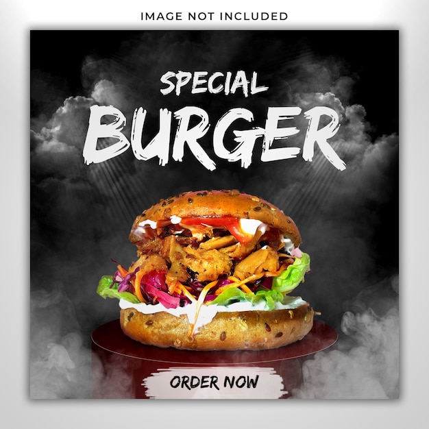 Special burger social media post template Premium Psd