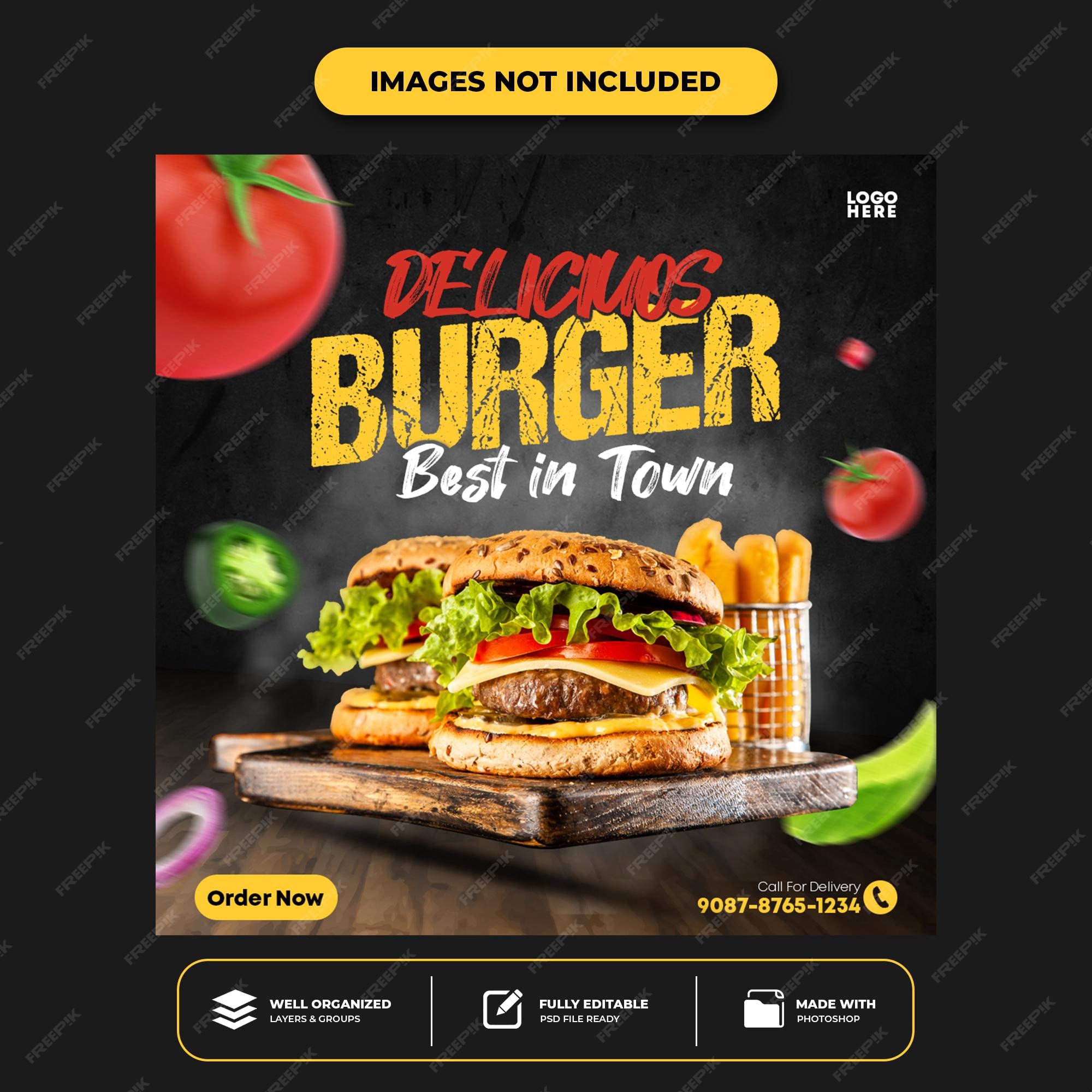 Premium PSD | Special delicious burger social media banner post template