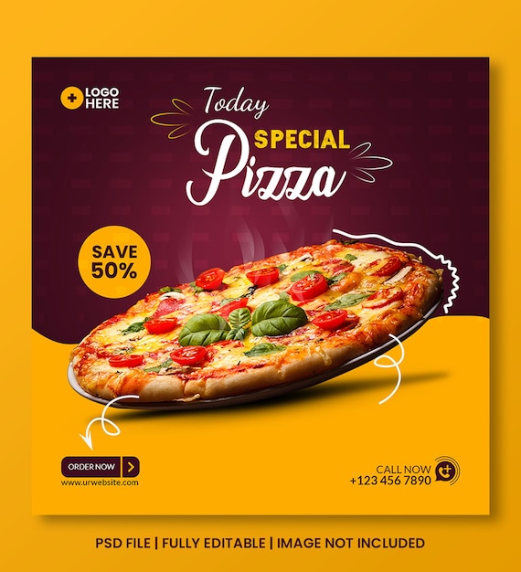 Premium PSD | Special food discount social media post template