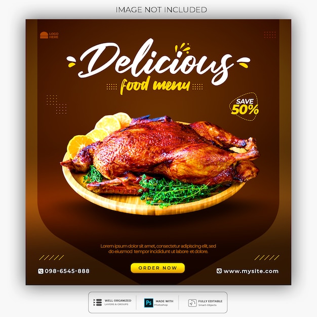 Special food menu social media banner template Premium Psd