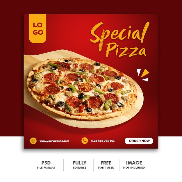 Premium Psd Special Pizza Food Social Media Post Banner Template