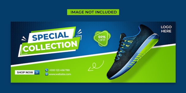  Special shoes social media and facebook cover post template