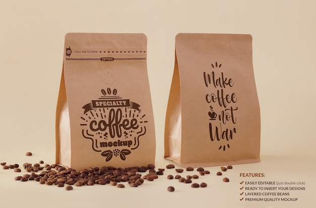 Download Premium Psd Specialty Coffee Double Packaging Mockup For Branding Or Design