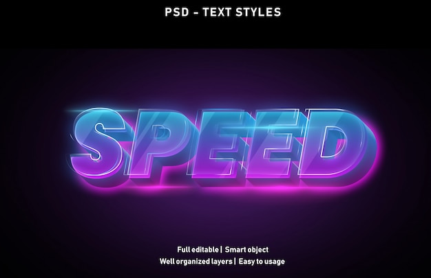 Premium PSD | Speed text effects style editable psd