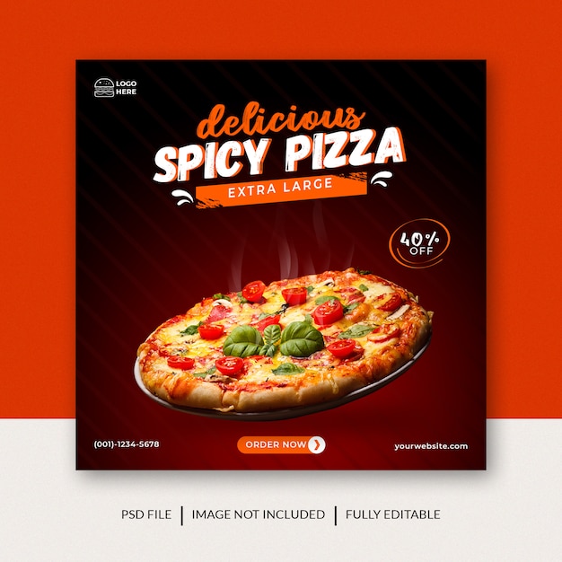 Premium PSD | Spicy pizza promotion social media facebook instagram ...