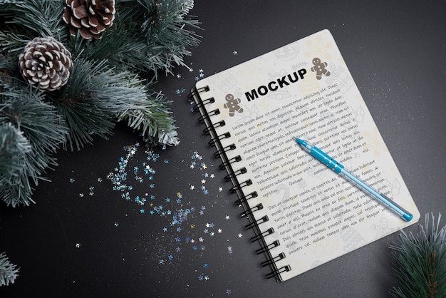 Download Spiral notebook mockup for christmas | Free PSD File PSD Mockup Templates