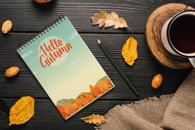 Download Spiral notepad mockup with halloween concept PSD file | Free Download