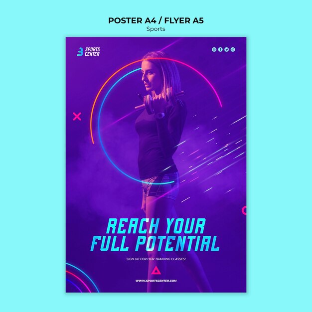 Download Free Psd Sport Poster Template PSD Mockup Templates