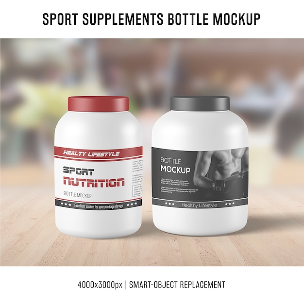 Free Psd Sport Supplements Bottle Mockup