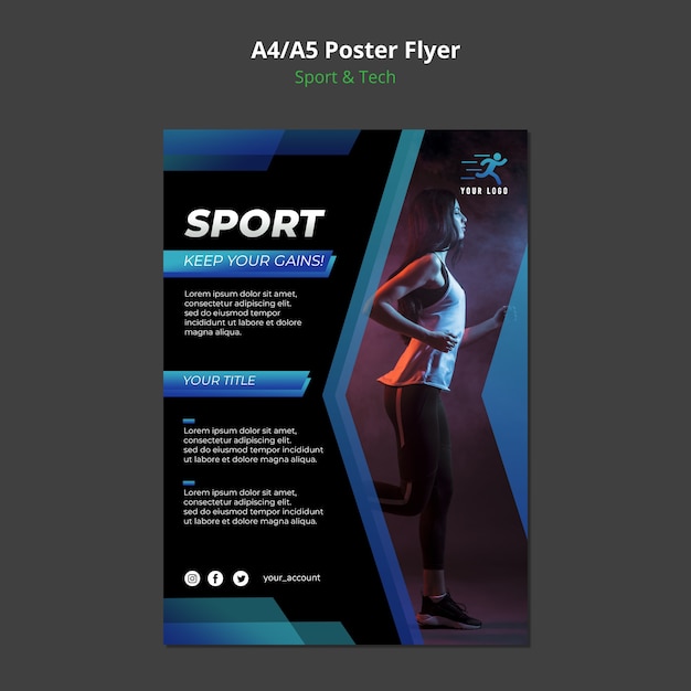 Download Sport & tech concept poster mock-up PSD file | Free Download