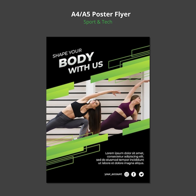 Download Free PSD | Sport & tech concept poster mock-up