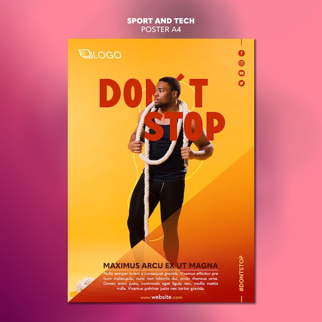 Download Free Psd Sport Tech Poster Template Design PSD Mockup Templates