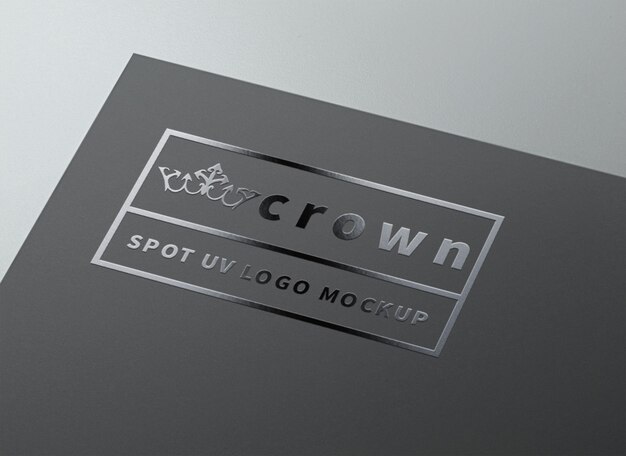 Spot uv logo mockup on the black paper | Premium PSD File