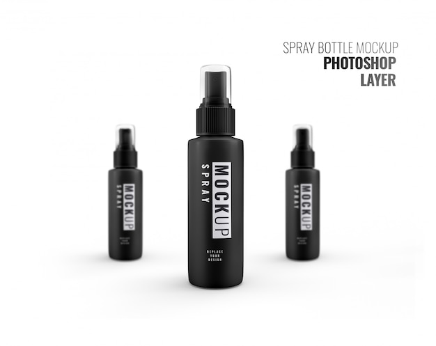 Download Spray black bottle mockup realistic 3d rendering | Premium ...