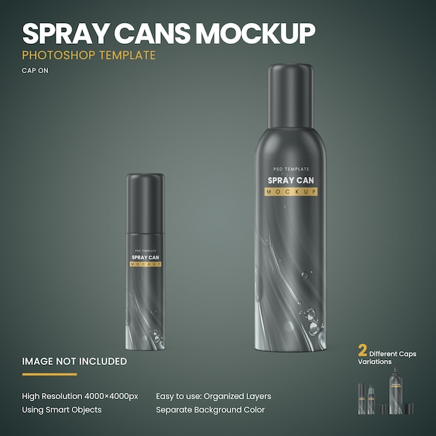 Download Free PSD | Spray cans mockup