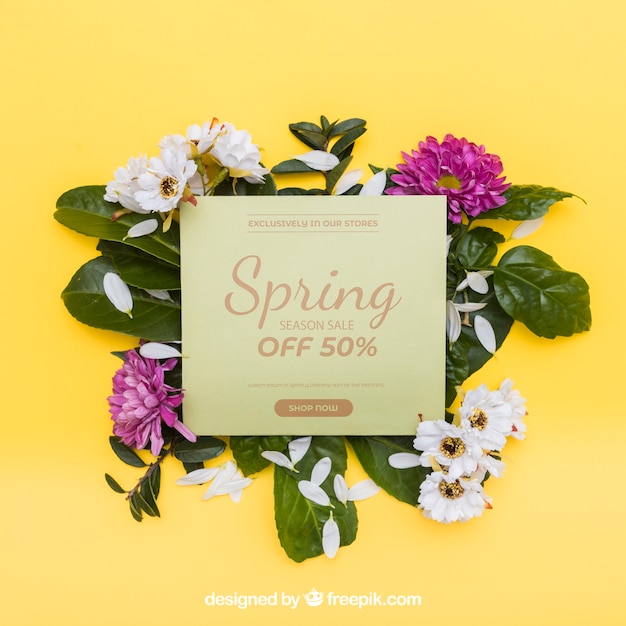 Download Free Psd Spring Mockup With Card