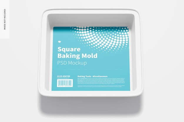 Download Free PSD | Square baking mold mockup, top view