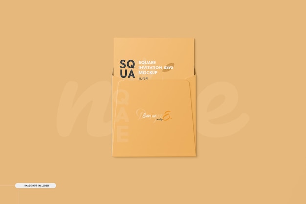 Download Free Psd Square Bifold Invitation Card Mockup