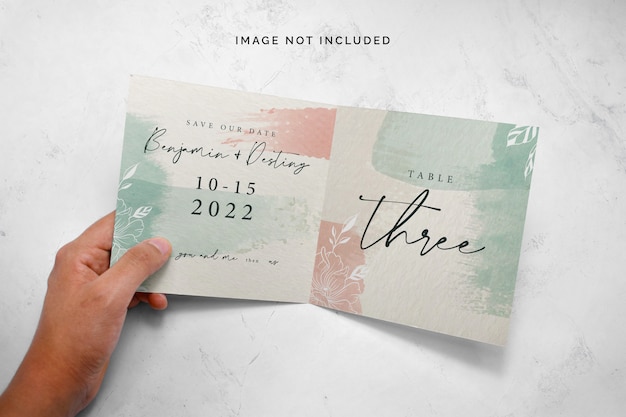 Download Square bifold invitation mockup | Premium PSD File