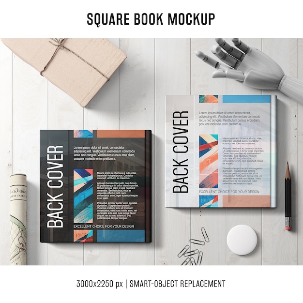 Download Free PSD | Square book mockup