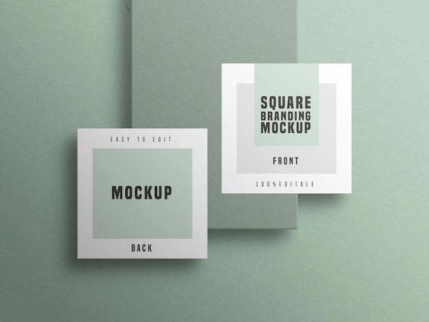 Download Free PSD | Square business card mockup