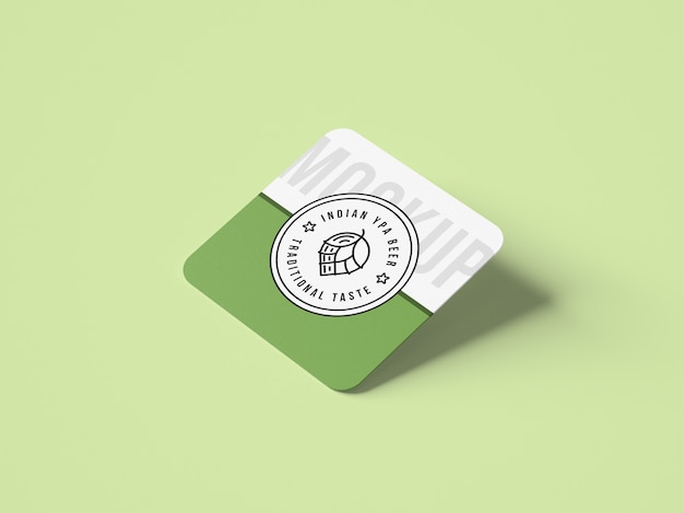 Download Premium PSD | Square coaster mockup