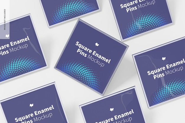 Download Premium Psd Square Enamel Pin Set Mockup