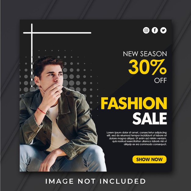 Premium PSD | Square fashion sale banner template