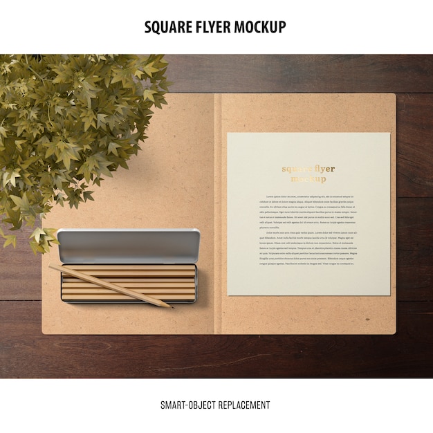 Download Free PSD | Square flyer mockup