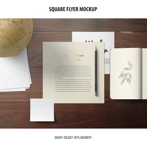 Download Free PSD | Square flyer mockup