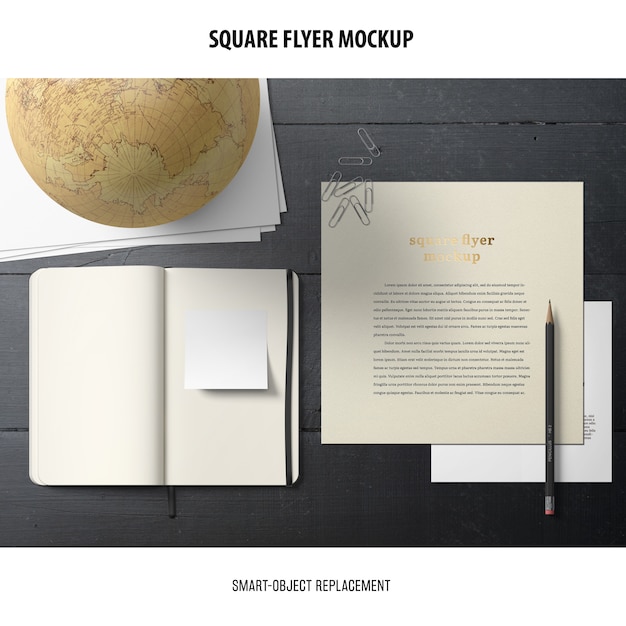 Square flyer mockup PSD file | Free Download