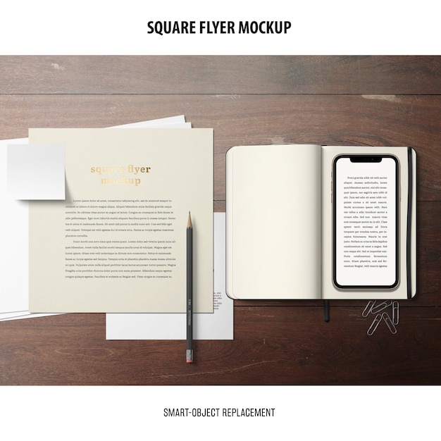 Square flyer mockup | Free PSD File