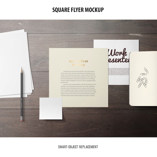 Square flyer mockup PSD file | Free Download