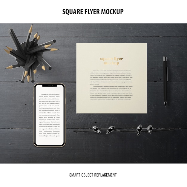 Square flyer mockup | Free PSD File