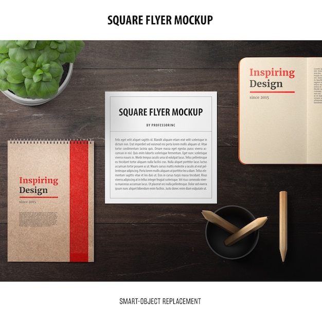 Download Free PSD | Square flyer mockup